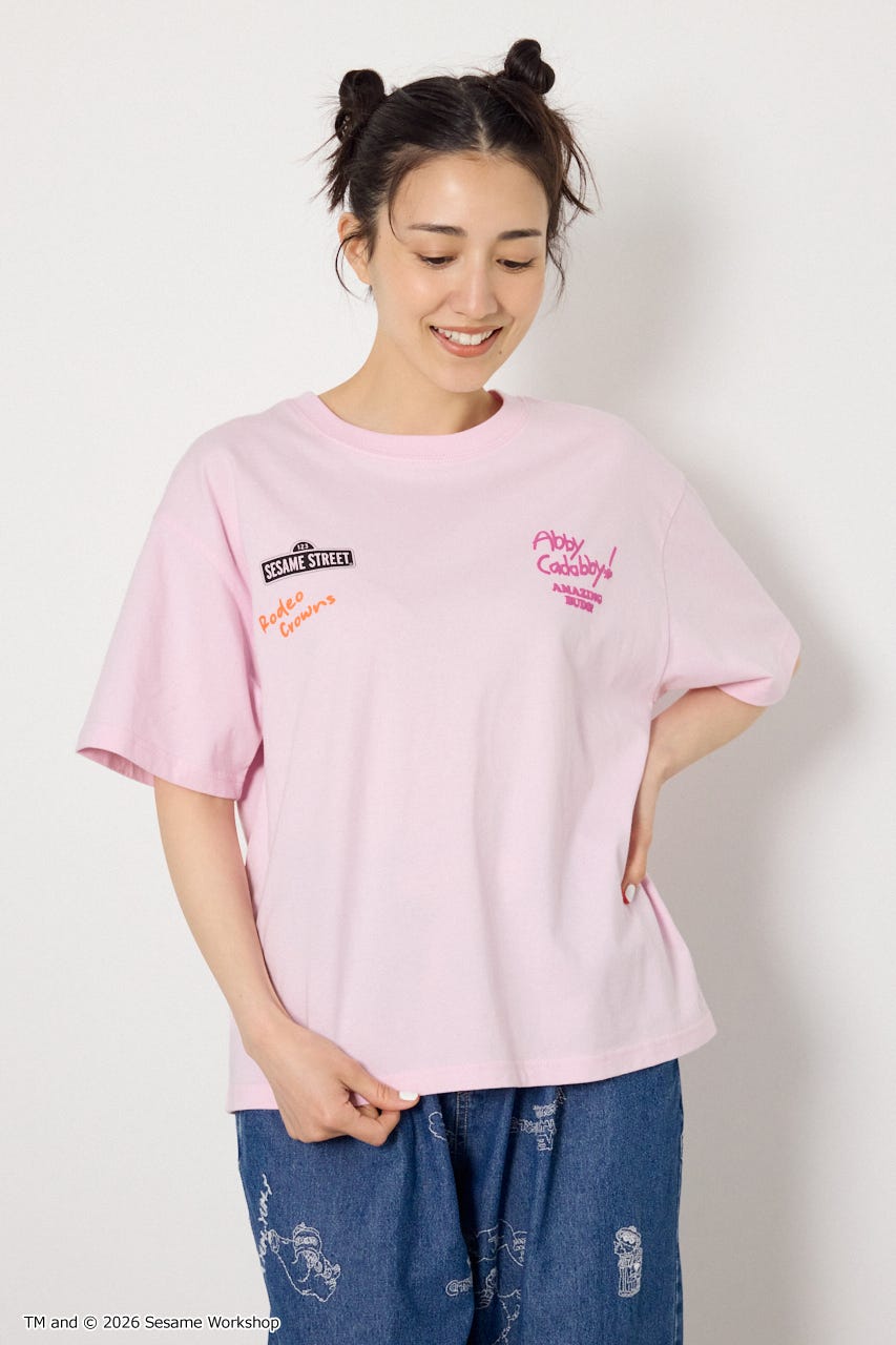 【UNISEX】(SESAME STREET) アソートキャラTシャツ L/PNK L
