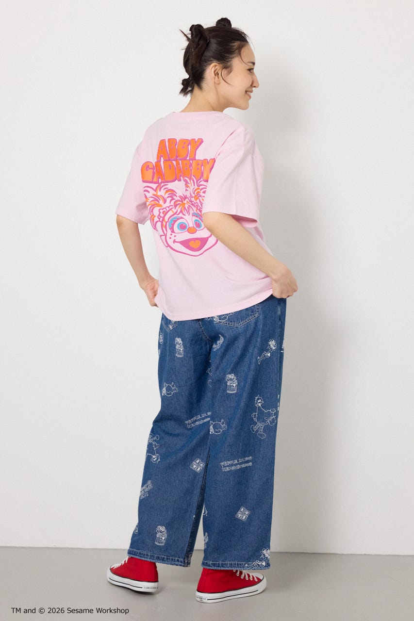 【UNISEX】(SESAME STREET) アソートキャラTシャツ L/PNK L