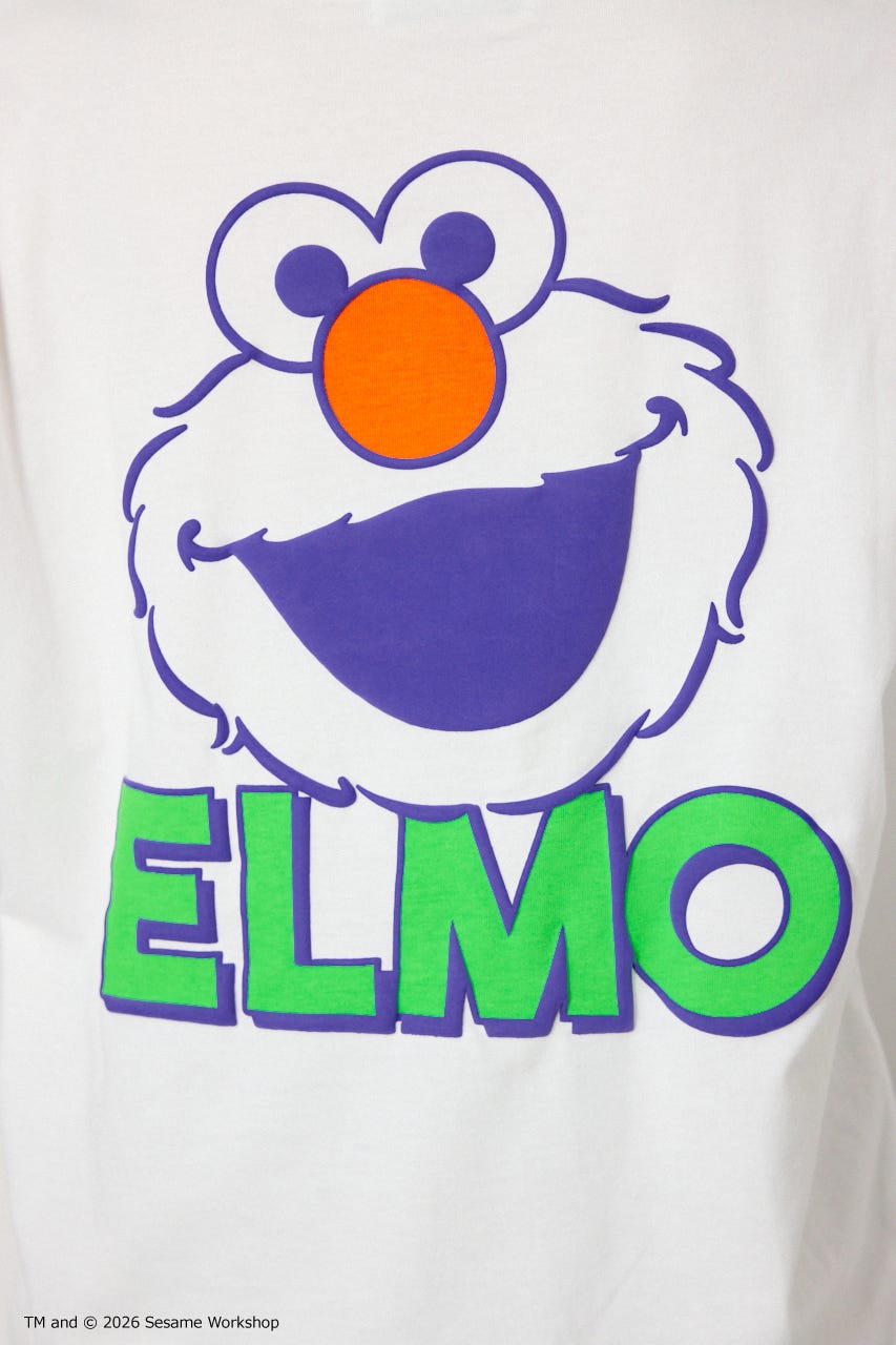 【UNISEX】(SESAME STREET) アソートキャラTシャツ O/WHT L