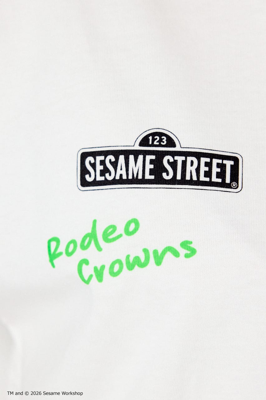 【UNISEX】(SESAME STREET) アソートキャラTシャツ O/WHT L