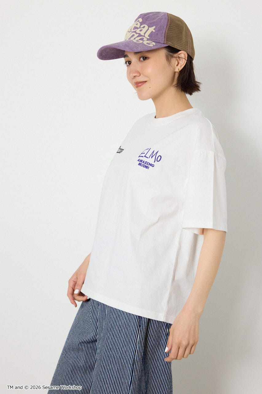 【UNISEX】(SESAME STREET) アソートキャラTシャツ O/WHT L