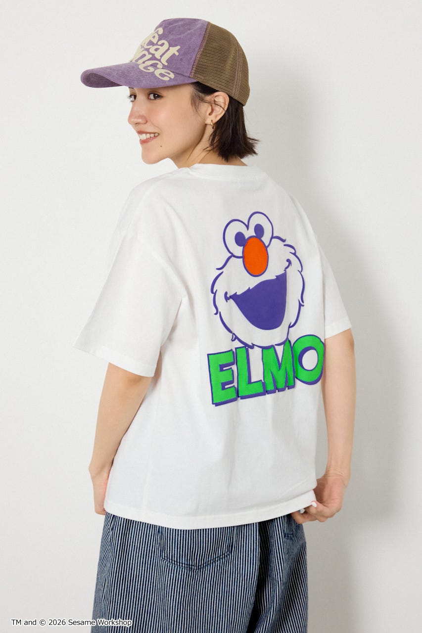 【UNISEX】(SESAME STREET) アソートキャラTシャツ O/WHT L