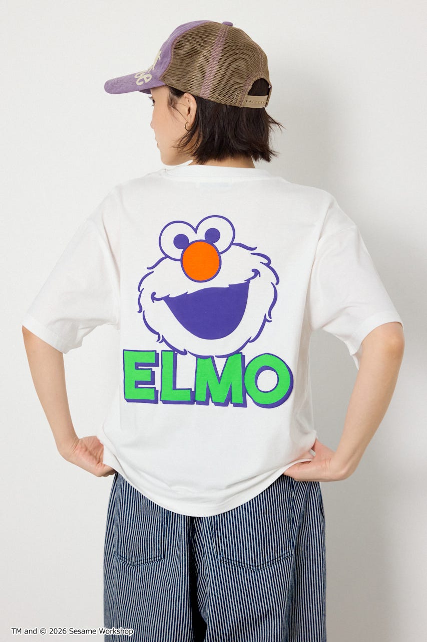 【UNISEX】(SESAME STREET) アソートキャラTシャツ O/WHT L