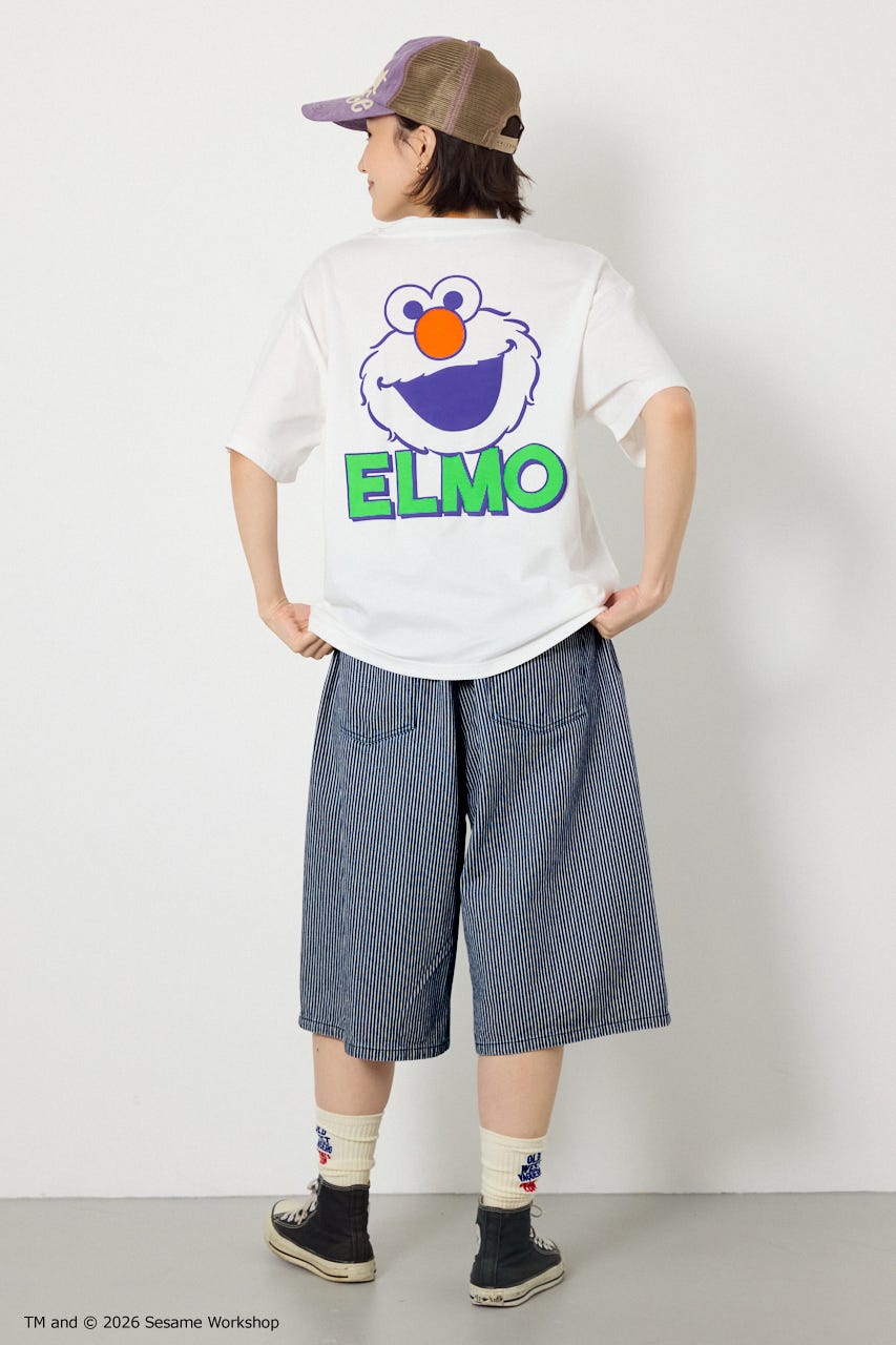【UNISEX】(SESAME STREET) アソートキャラTシャツ O/WHT L