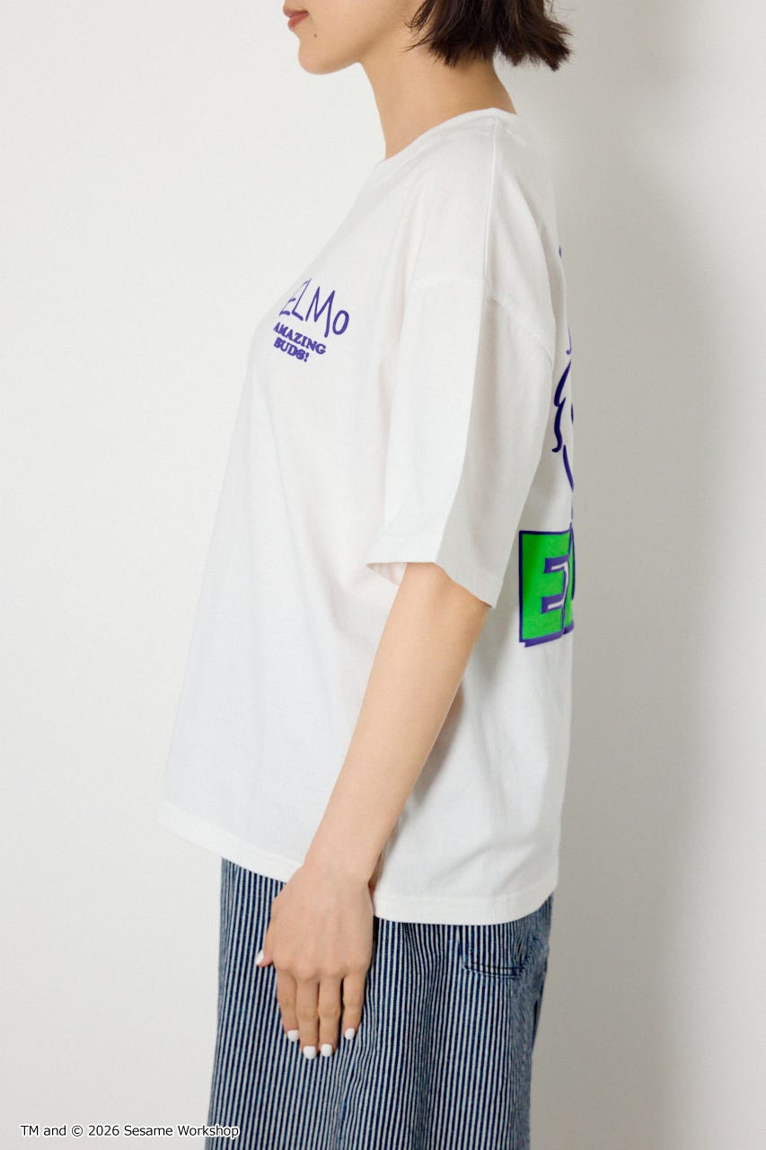 【UNISEX】(SESAME STREET) アソートキャラTシャツ O/WHT L