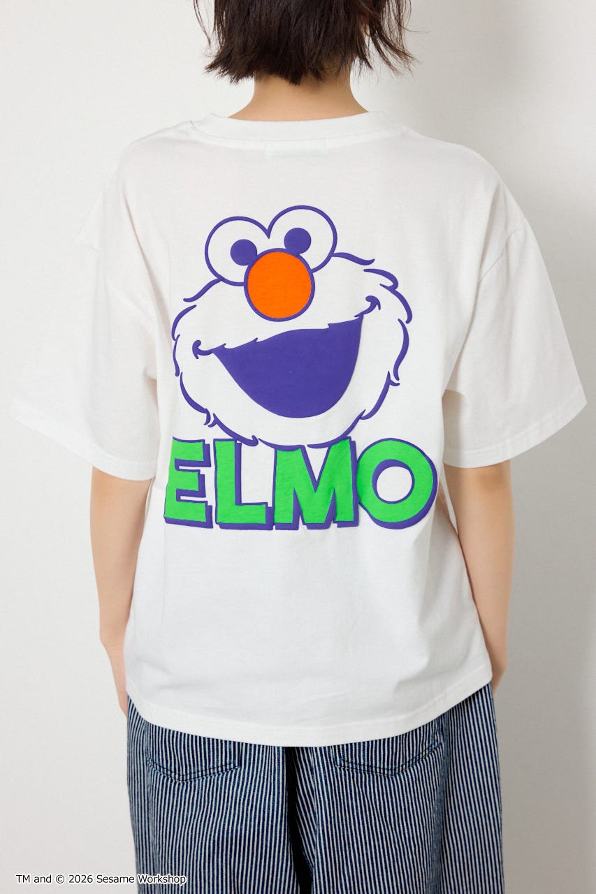 【UNISEX】(SESAME STREET) アソートキャラTシャツ O/WHT L