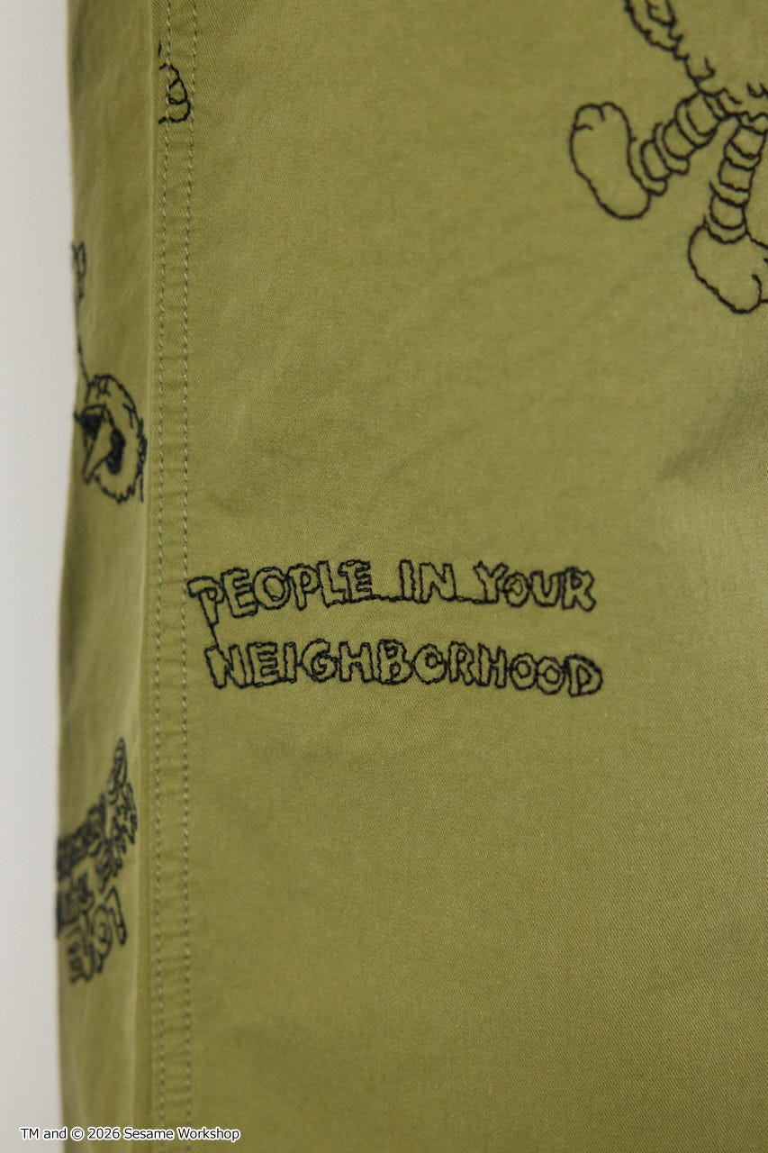 【UNISEX】(SESAME STREET) 刺繍パターンパンツ 柄KHA M