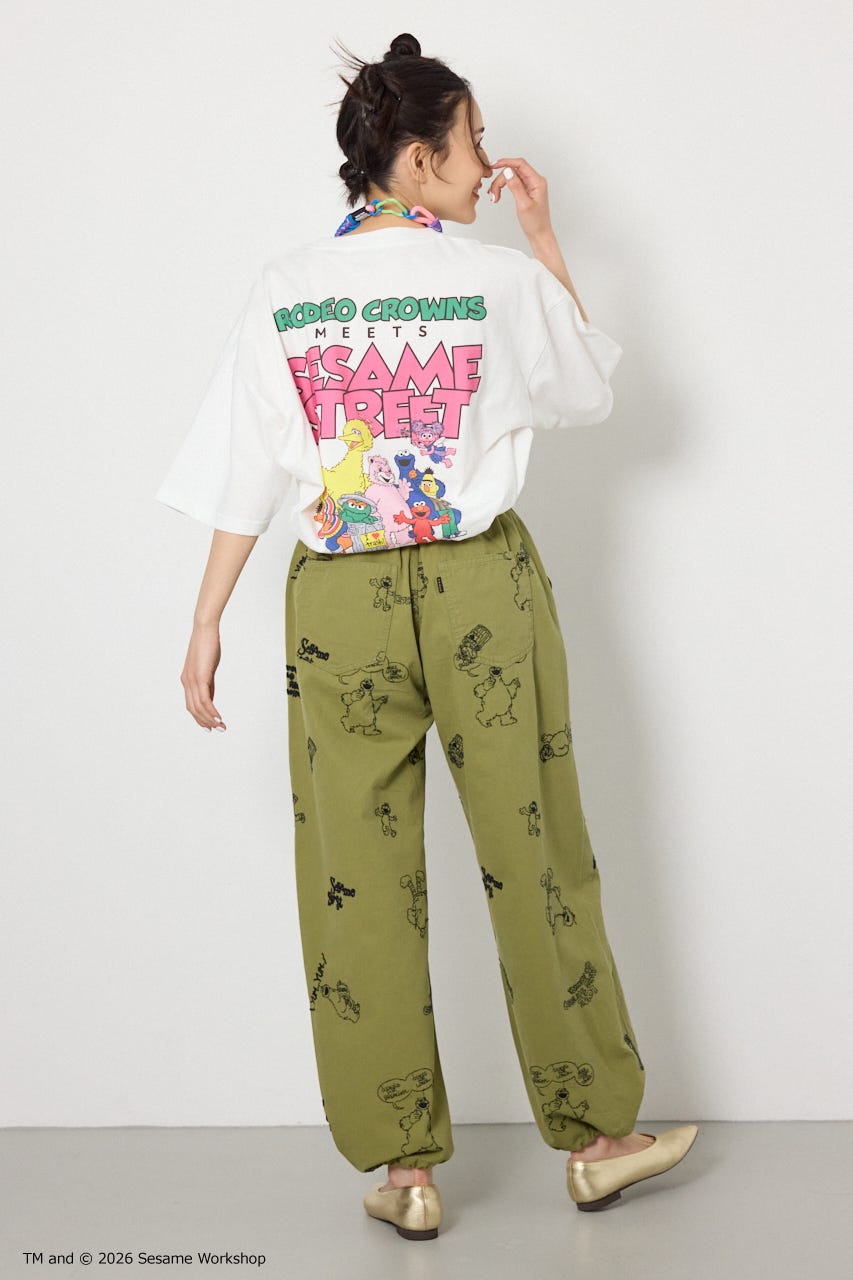 【UNISEX】(SESAME STREET) 刺繍パターンパンツ 柄KHA M