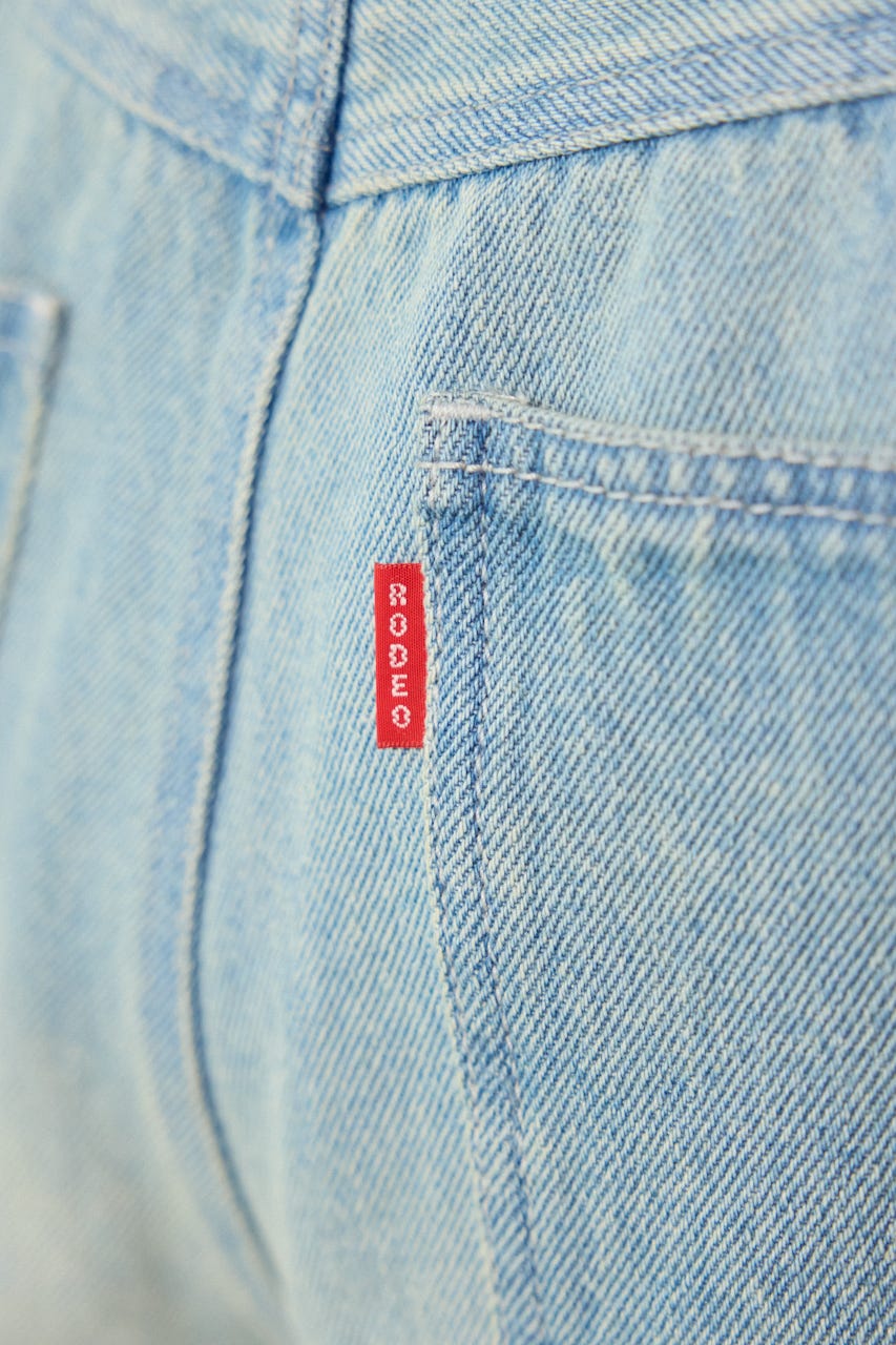 【UNISEX】カスタムトラック デニムパンツ 柄NVY S