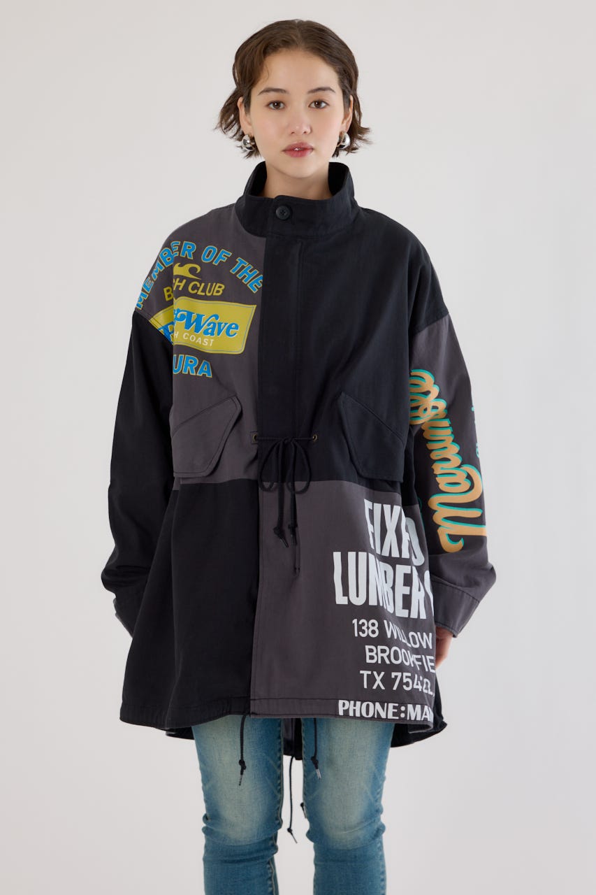 【UNISEX】カスタムリメイクモッズコート BLK FREE