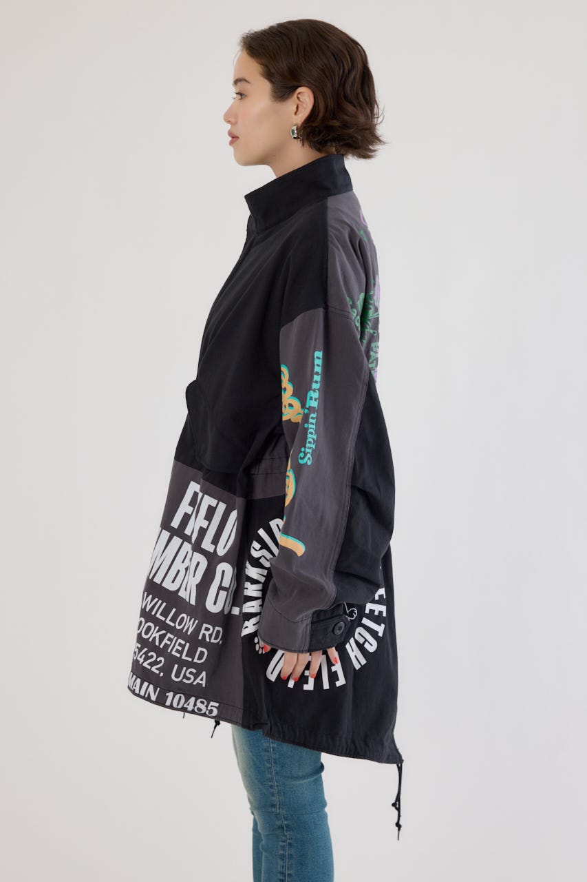 【UNISEX】カスタムリメイクモッズコート BLK FREE