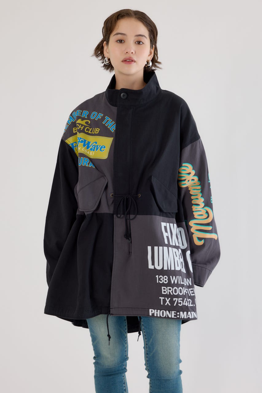 【UNISEX】カスタムリメイクモッズコート BLK FREE