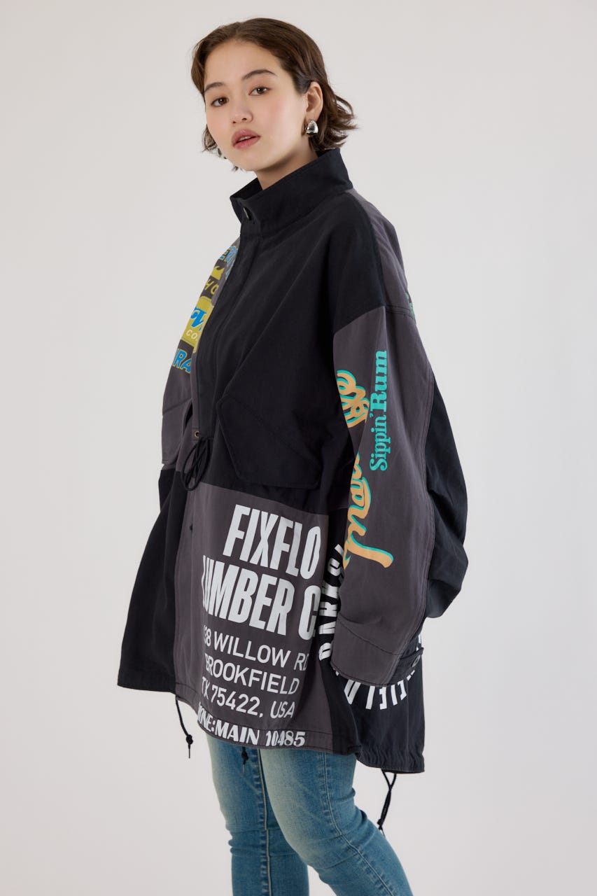 【UNISEX】カスタムリメイクモッズコート BLK FREE