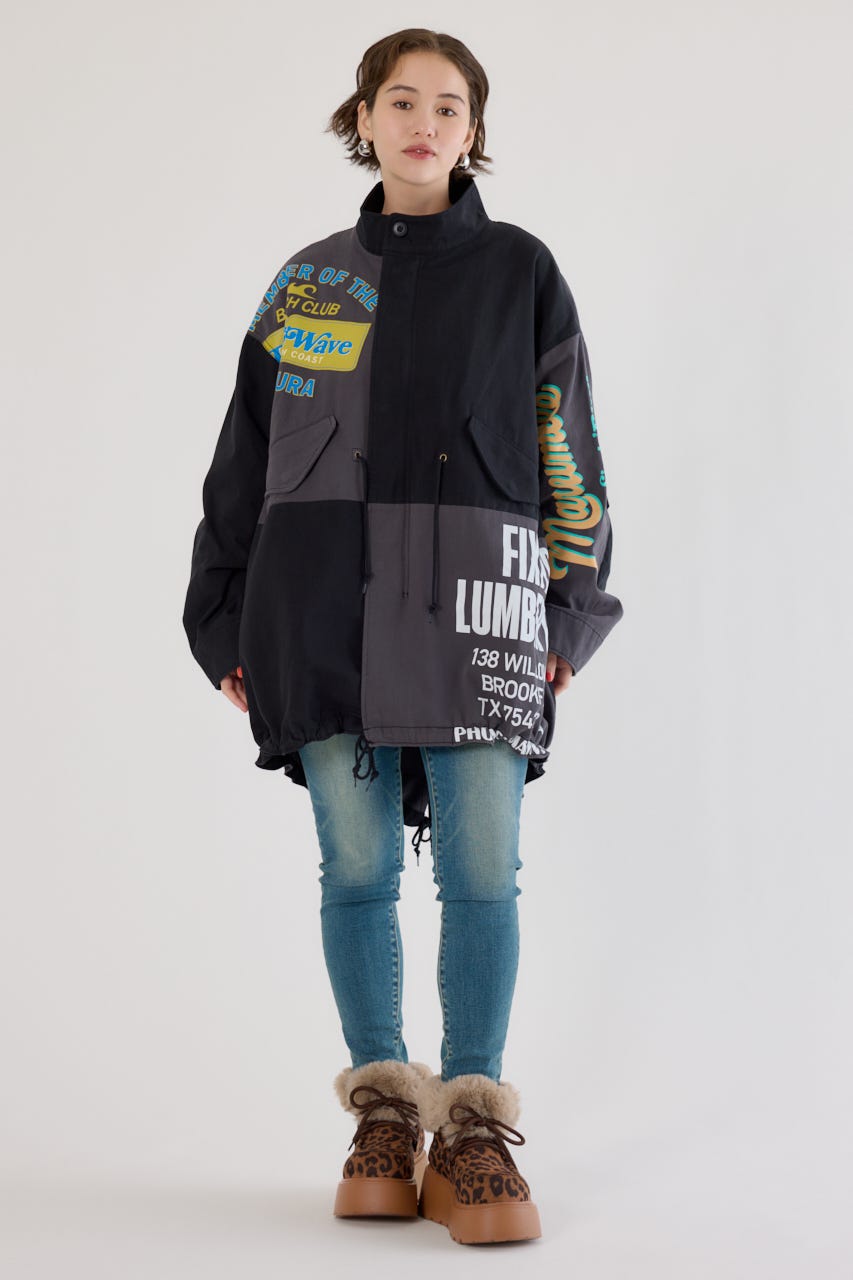 【UNISEX】カスタムリメイクモッズコート BLK FREE