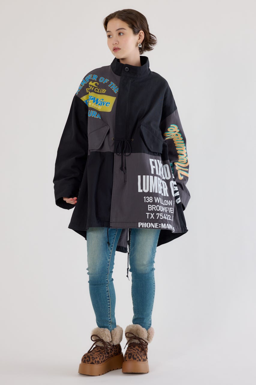 【UNISEX】カスタムリメイクモッズコート BLK FREE