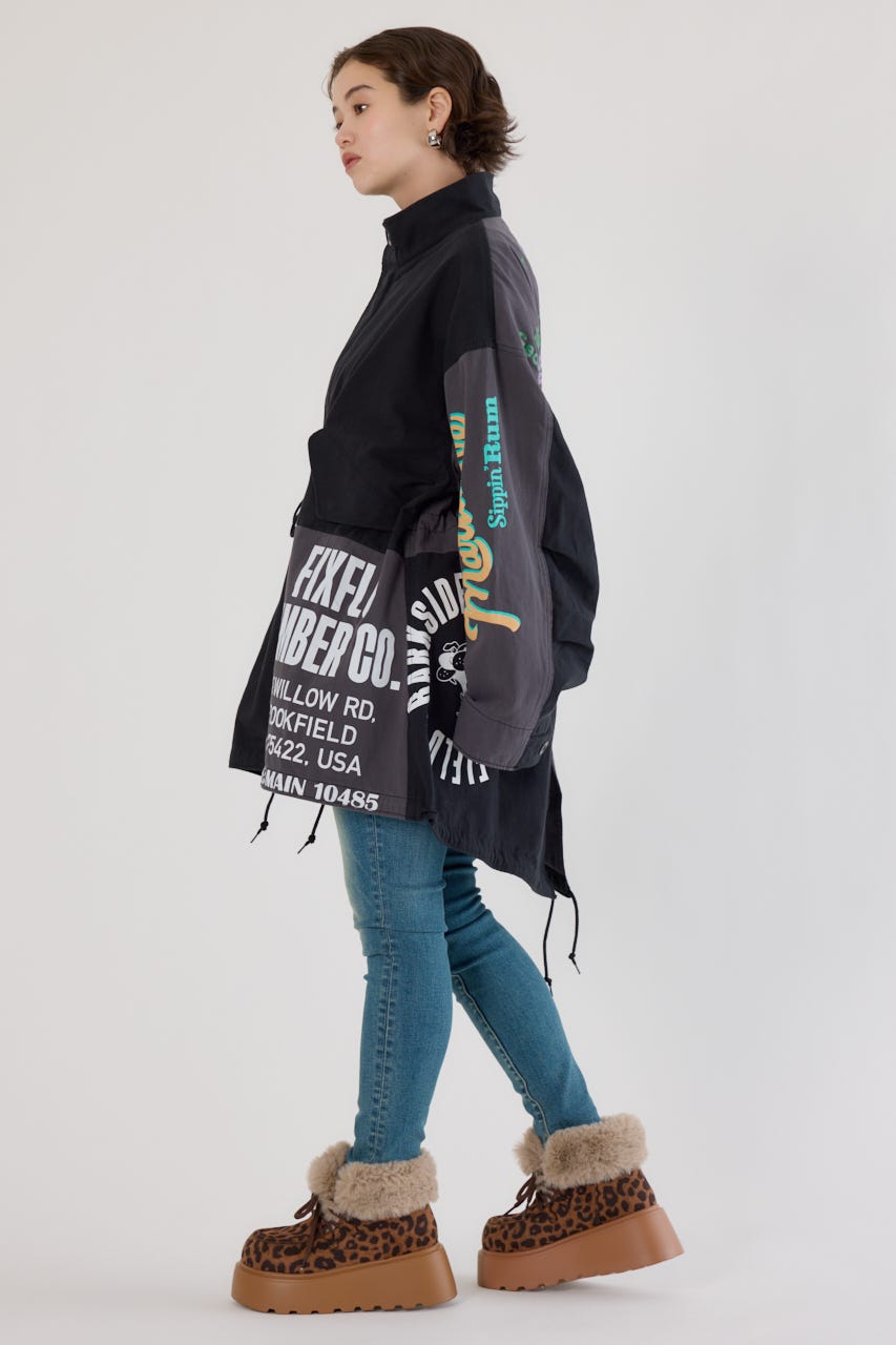 【UNISEX】カスタムリメイクモッズコート BLK FREE