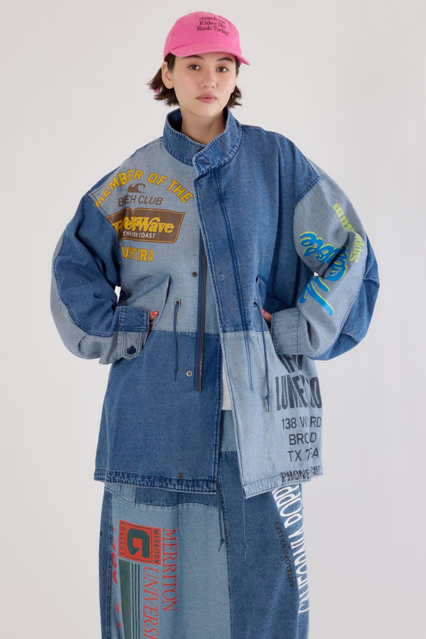 【UNISEX】カスタムリメイクモッズコート BLU FREE