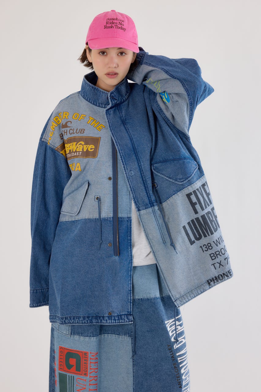 【UNISEX】カスタムリメイクモッズコート BLU FREE