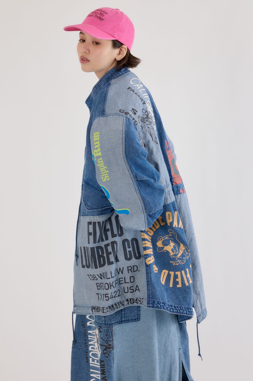 【UNISEX】カスタムリメイクモッズコート BLU FREE