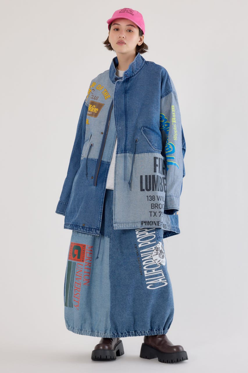 【UNISEX】カスタムリメイクモッズコート BLU FREE