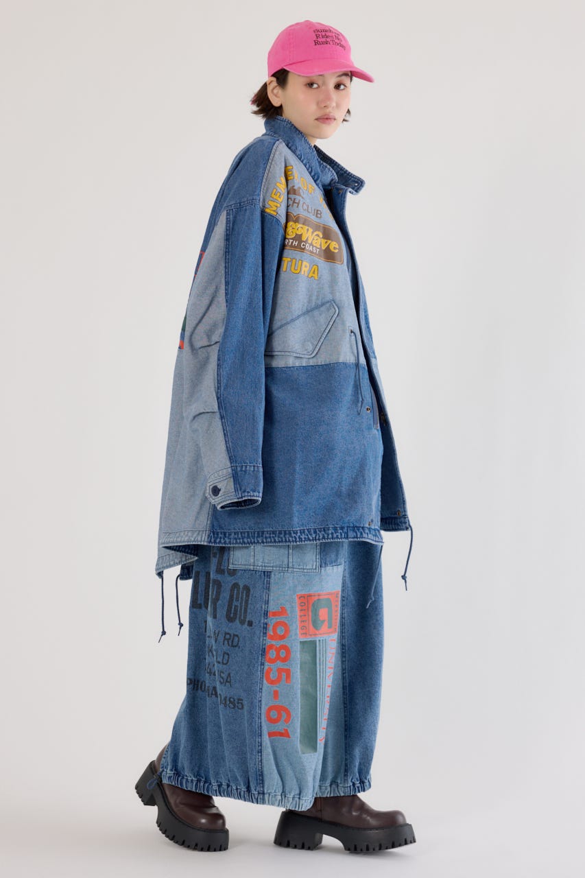 【UNISEX】カスタムリメイクモッズコート BLU FREE