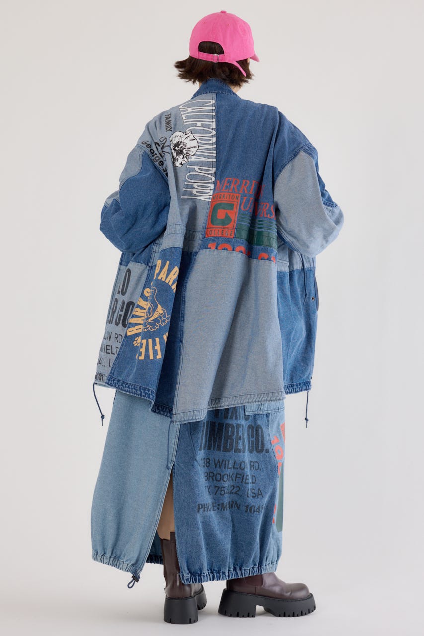 【UNISEX】カスタムリメイクモッズコート BLU FREE