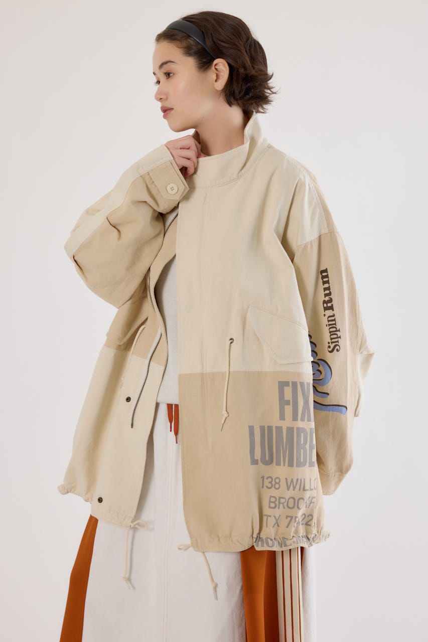 【UNISEX】カスタムリメイクモッズコート O/WHT FREE