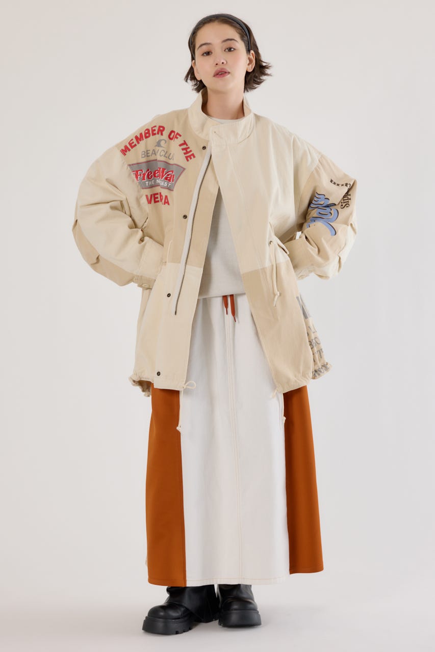 【UNISEX】カスタムリメイクモッズコート O/WHT FREE