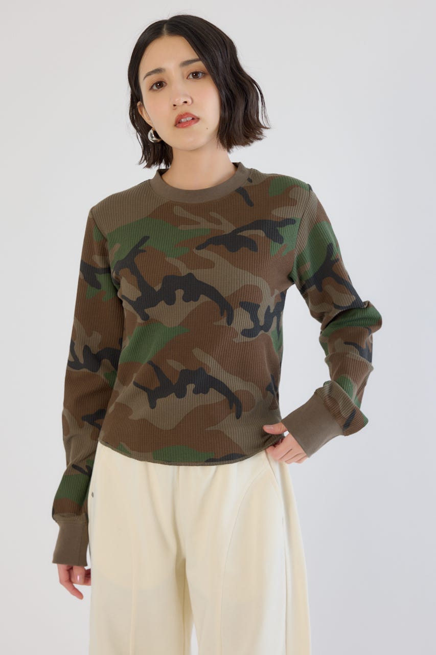 【UNISEX】SHARE パターンワッフルトップス 柄KHA L