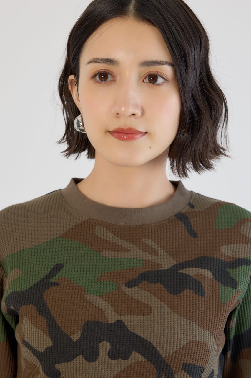 【UNISEX】SHARE パターンワッフルトップス 柄KHA L