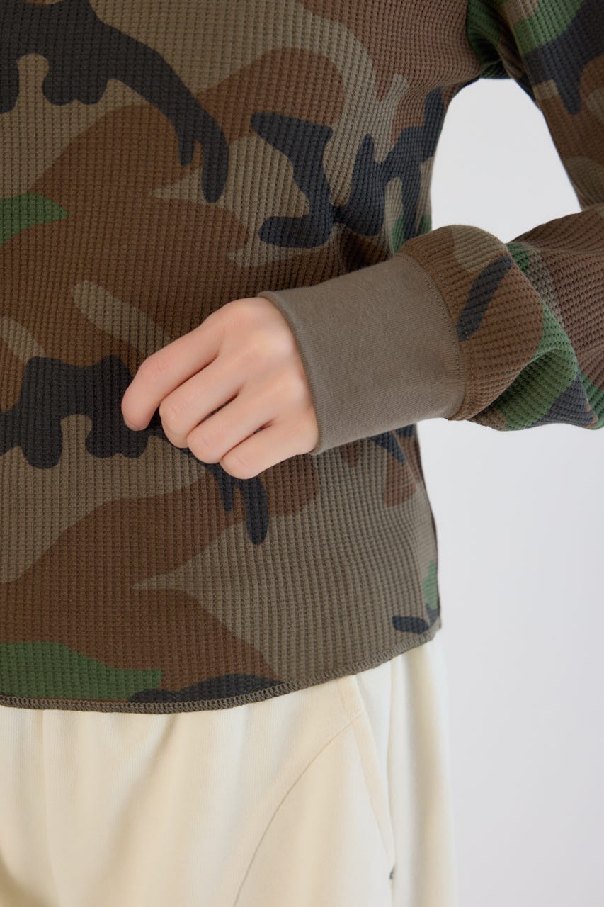 【UNISEX】SHARE パターンワッフルトップス 柄KHA L