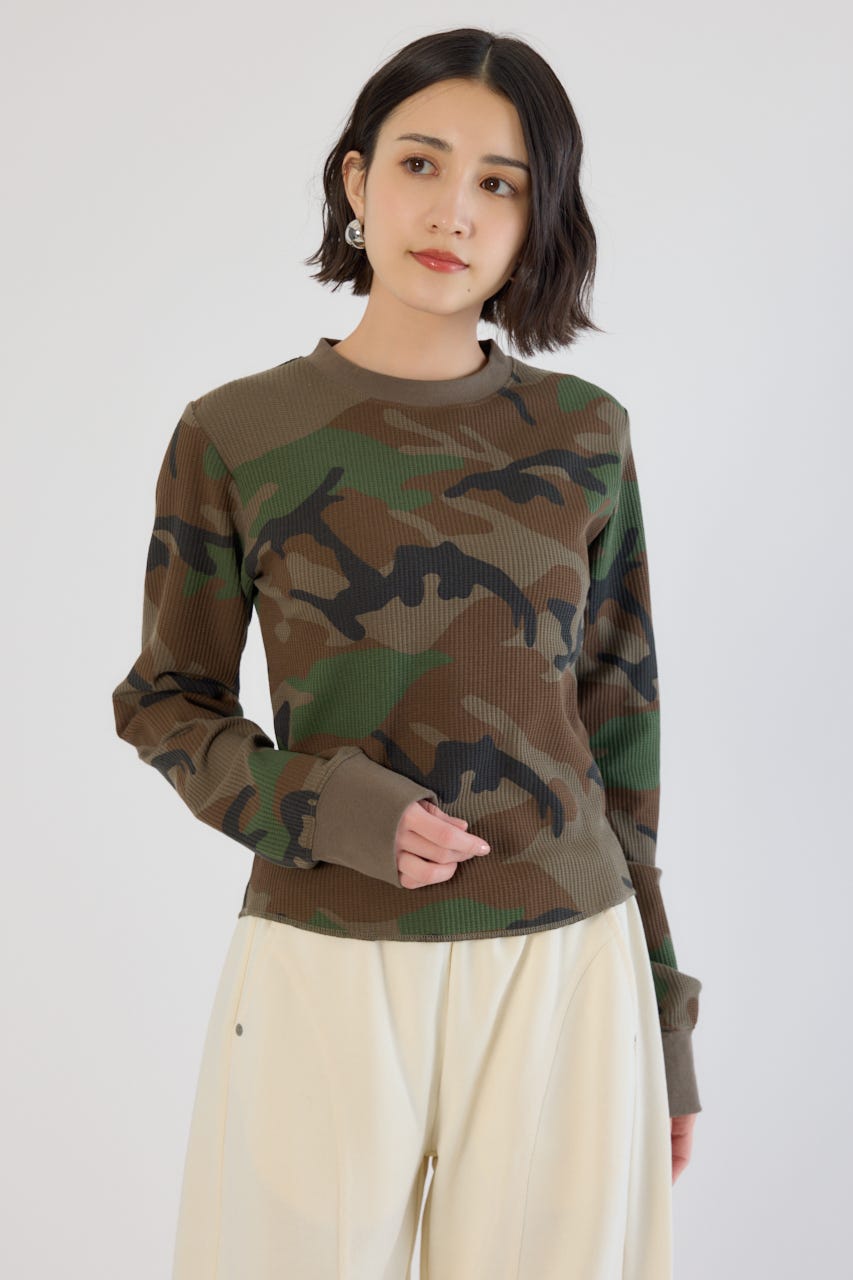 【UNISEX】SHARE パターンワッフルトップス 柄KHA L