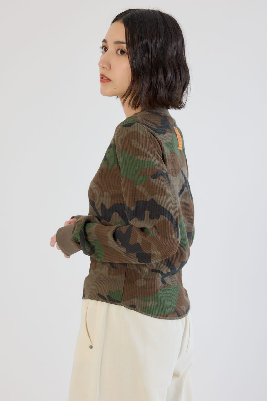 【UNISEX】SHARE パターンワッフルトップス 柄KHA L