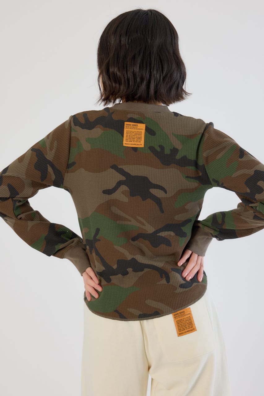 【UNISEX】SHARE パターンワッフルトップス 柄KHA L