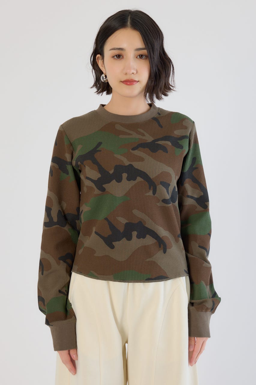 【UNISEX】SHARE パターンワッフルトップス 柄KHA L