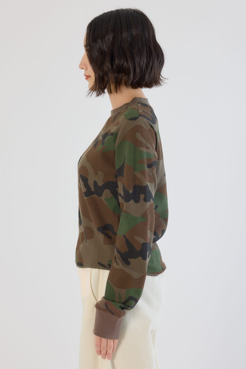 【UNISEX】SHARE パターンワッフルトップス 柄KHA L