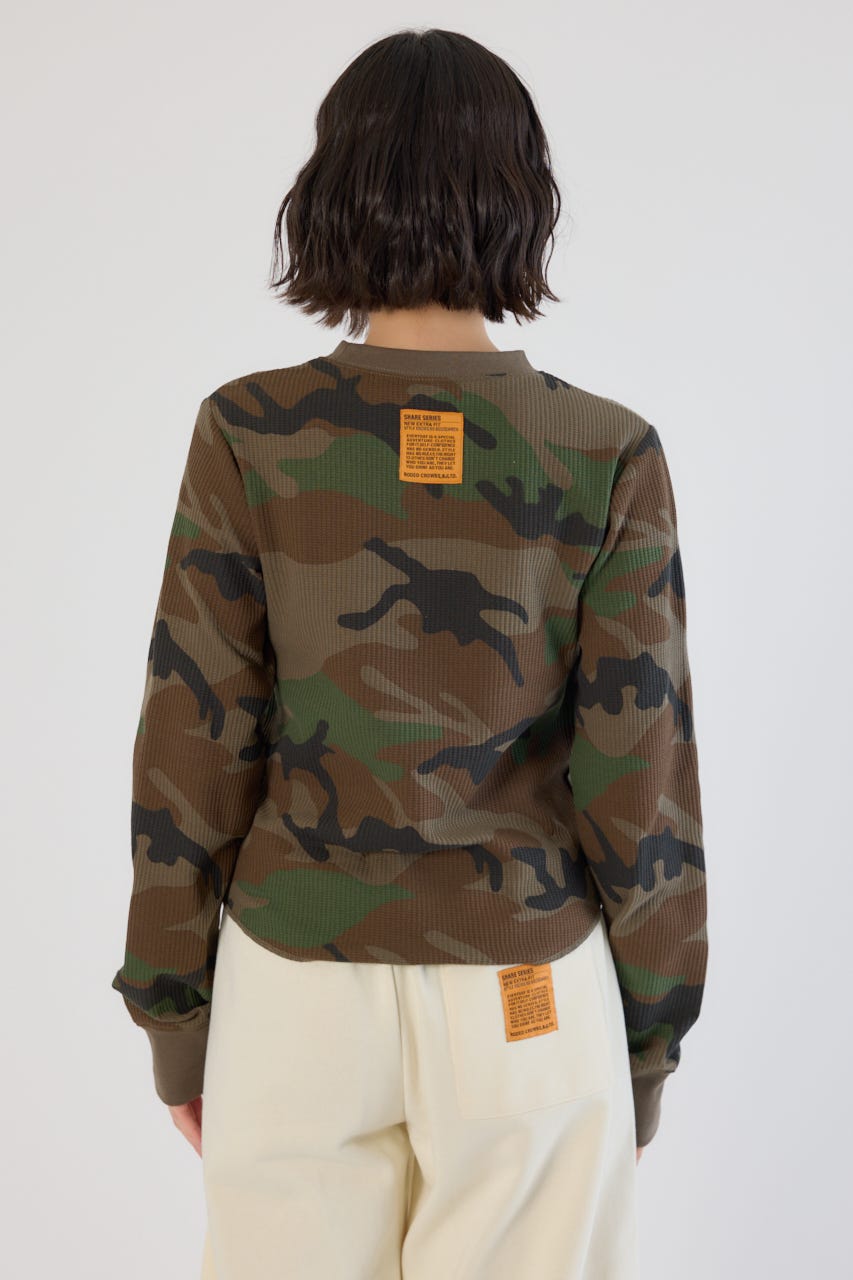 【UNISEX】SHARE パターンワッフルトップス 柄KHA L