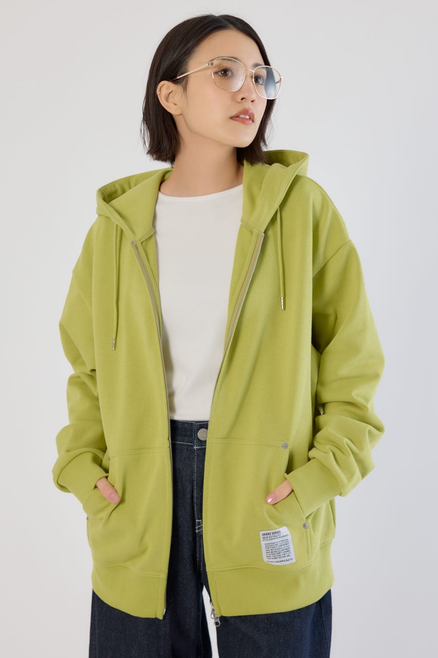 【UNISEX】SHARE W ジップパーカー LIME M