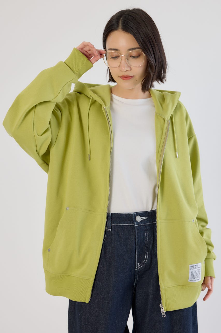 【UNISEX】SHARE W ジップパーカー LIME M