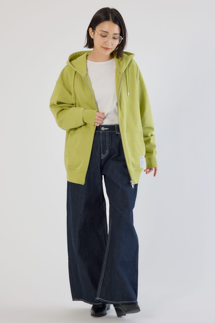 【UNISEX】SHARE W ジップパーカー LIME M