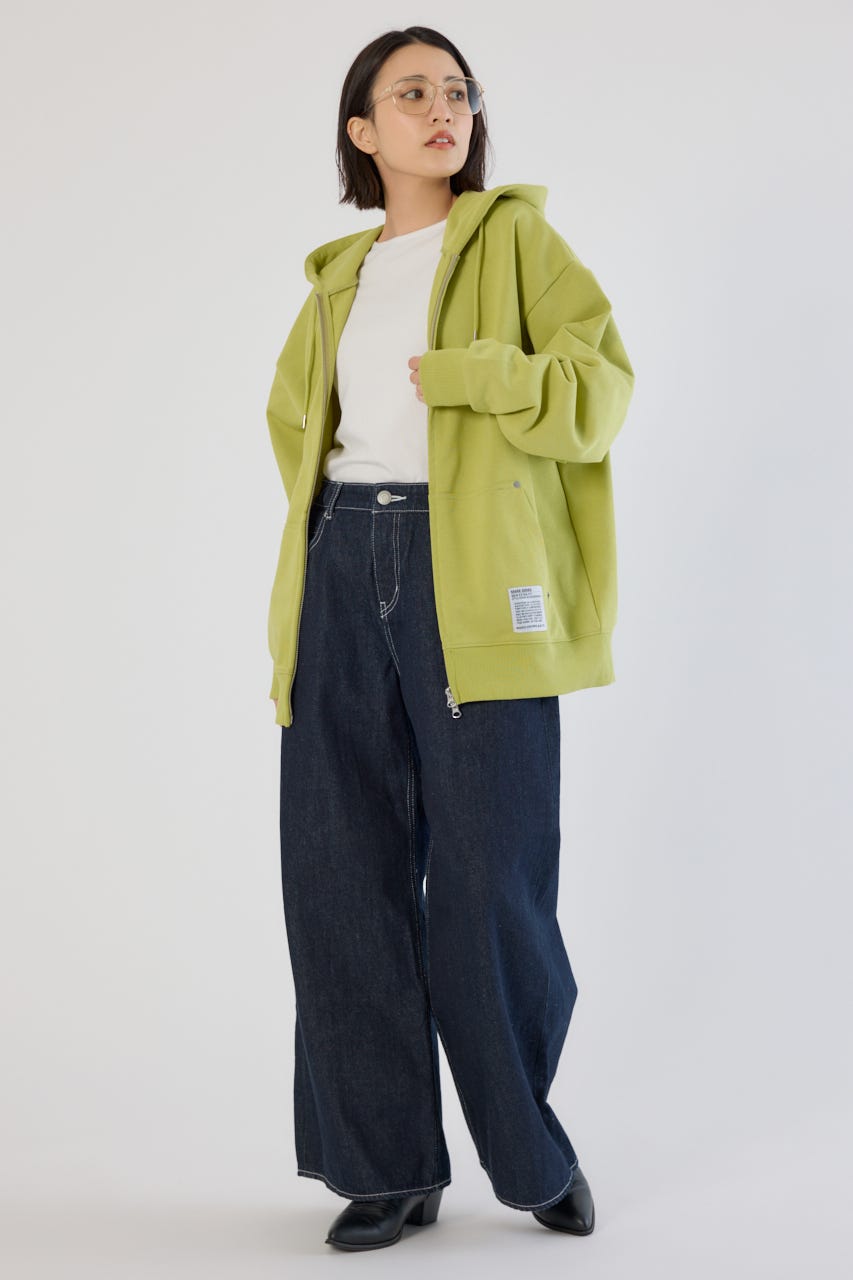 【UNISEX】SHARE W ジップパーカー LIME M