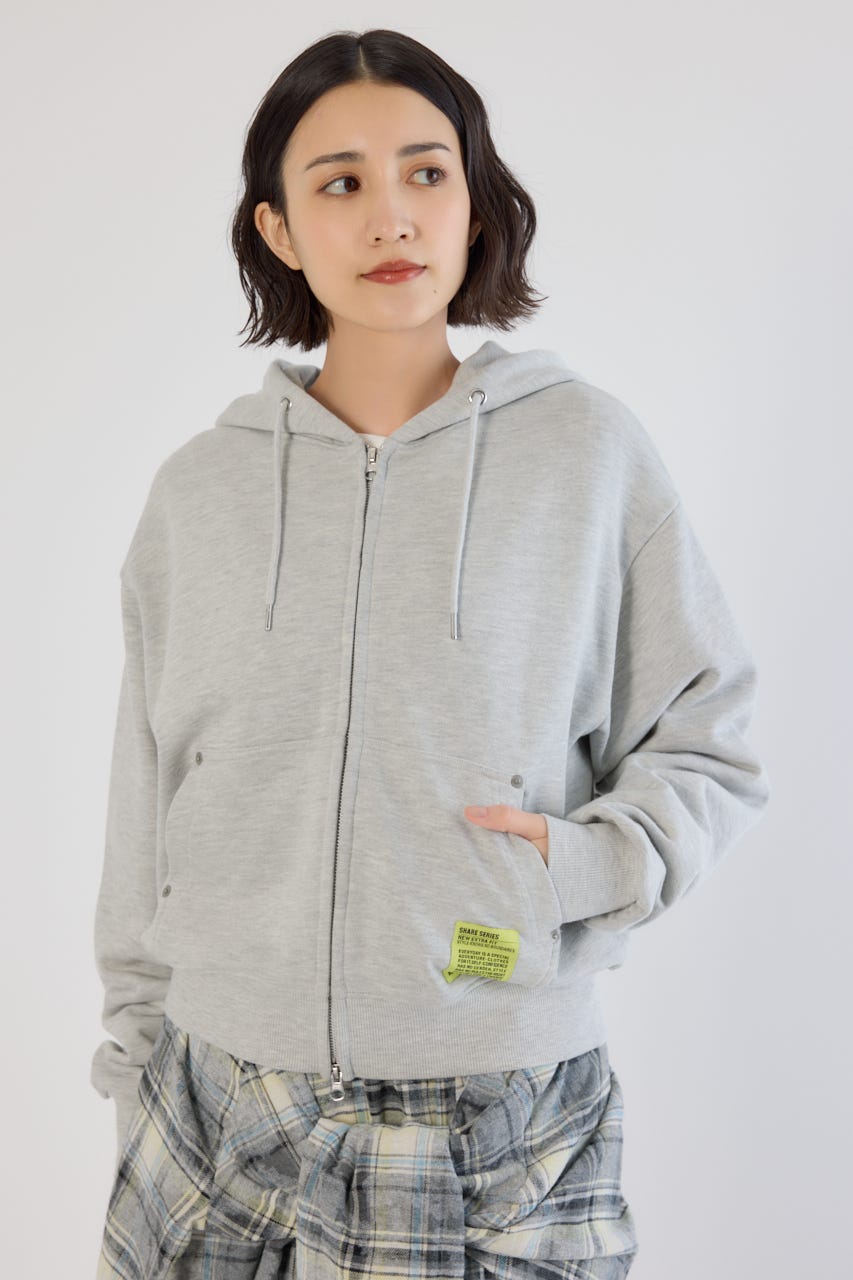 【UNISEX】SHARE W ジップパーカー L/T.GRY M