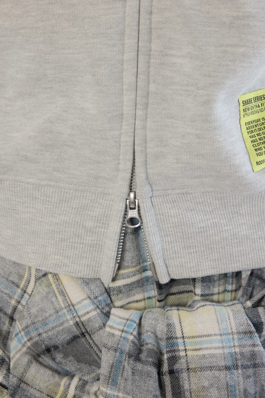 【UNISEX】SHARE W ジップパーカー L/T.GRY M