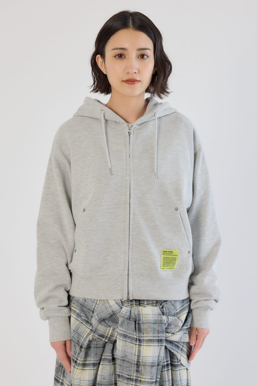 【UNISEX】SHARE W ジップパーカー L/T.GRY M