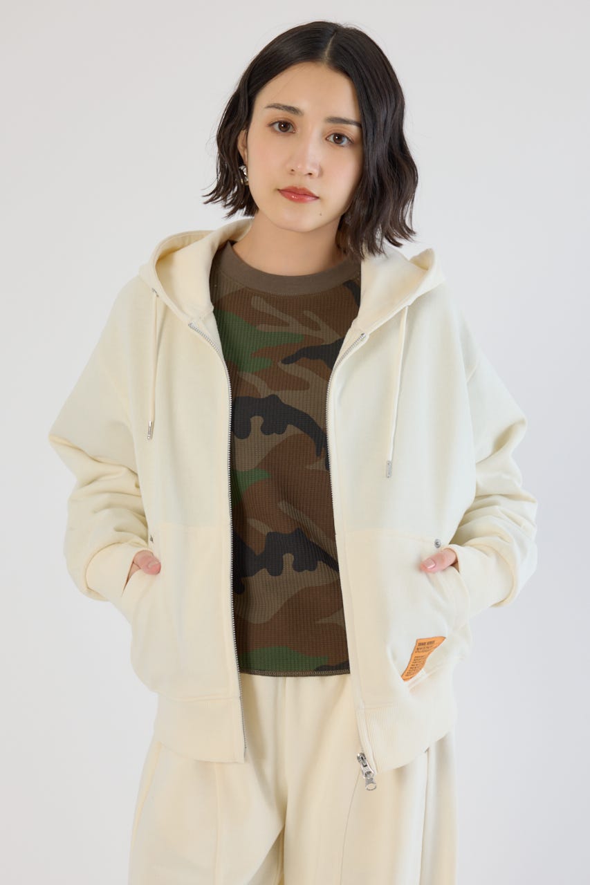 【UNISEX】SHARE W ジップパーカー O/WHT L