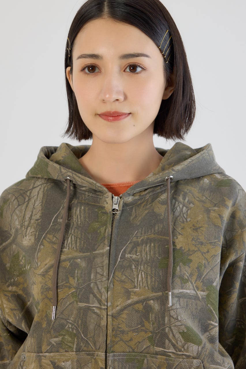 【UNISEX】SHARE PATTERN W ジップパーカー 柄BEG M