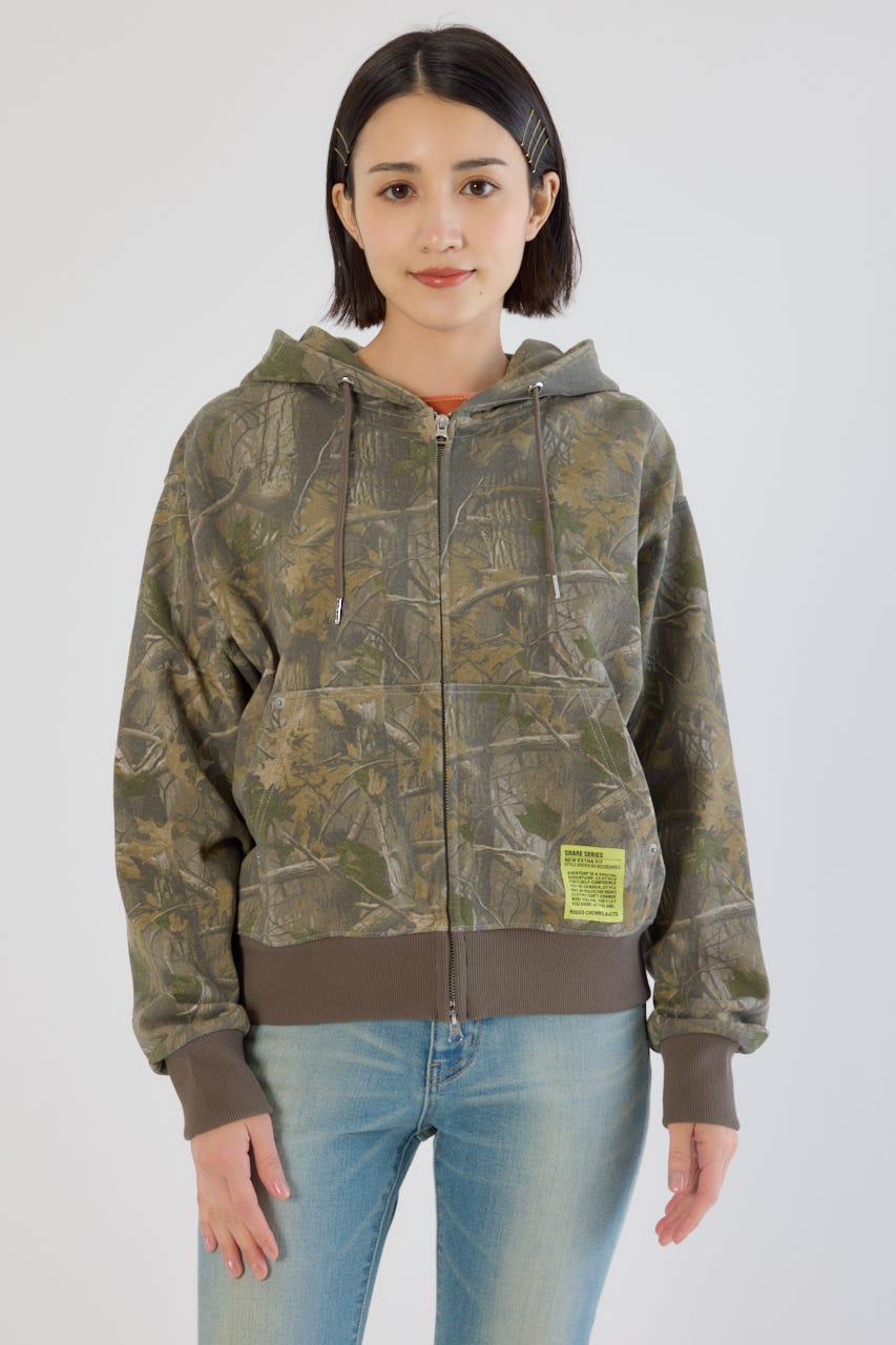 【UNISEX】SHARE PATTERN W ジップパーカー 柄BEG M