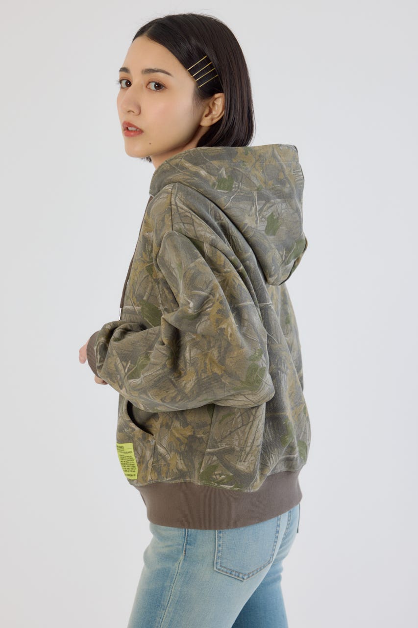 【UNISEX】SHARE PATTERN W ジップパーカー 柄BEG M