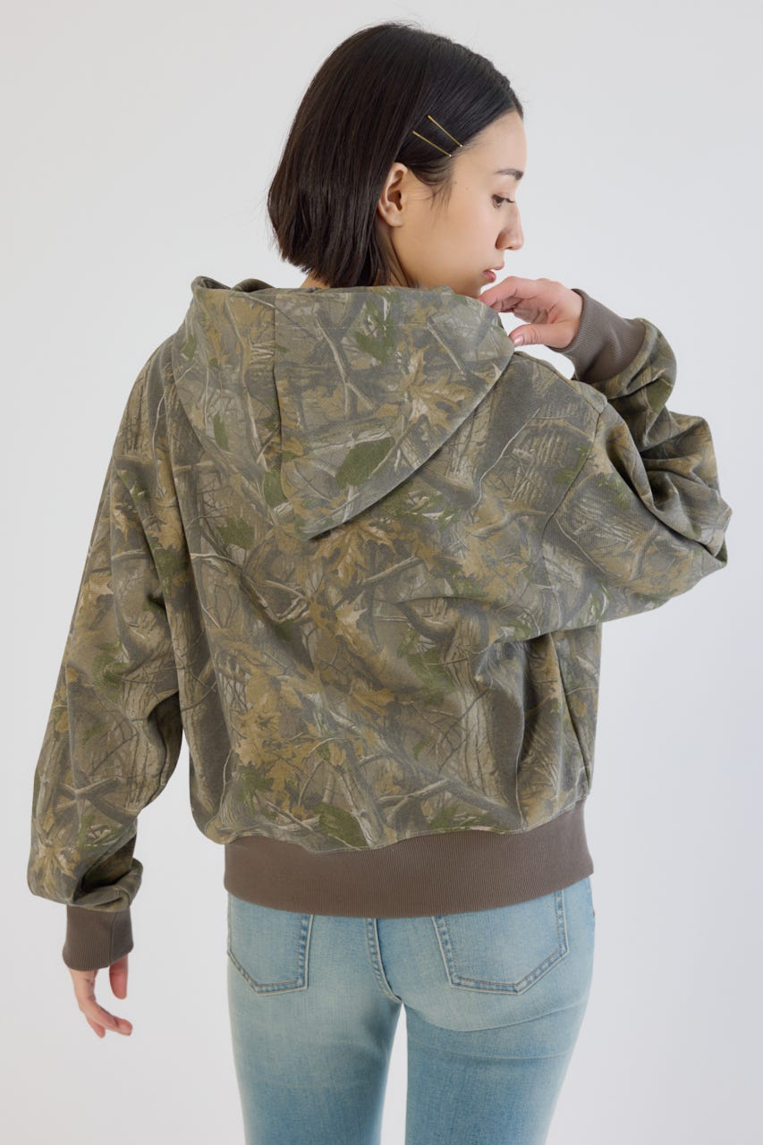 【UNISEX】SHARE PATTERN W ジップパーカー 柄BEG M