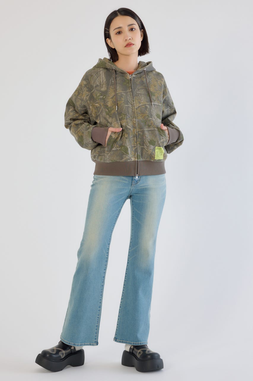 【UNISEX】SHARE PATTERN W ジップパーカー 柄BEG M